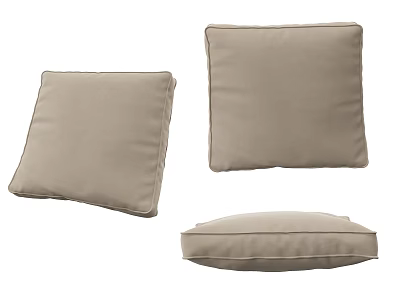 Comfortable Beige Throw Pillows For Home Decor Shown In Multiple Angles 3d model