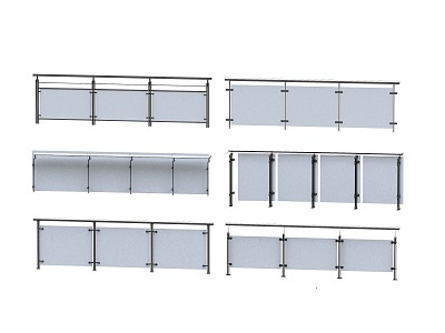 Glass Railing Fence Guardrail 3d model