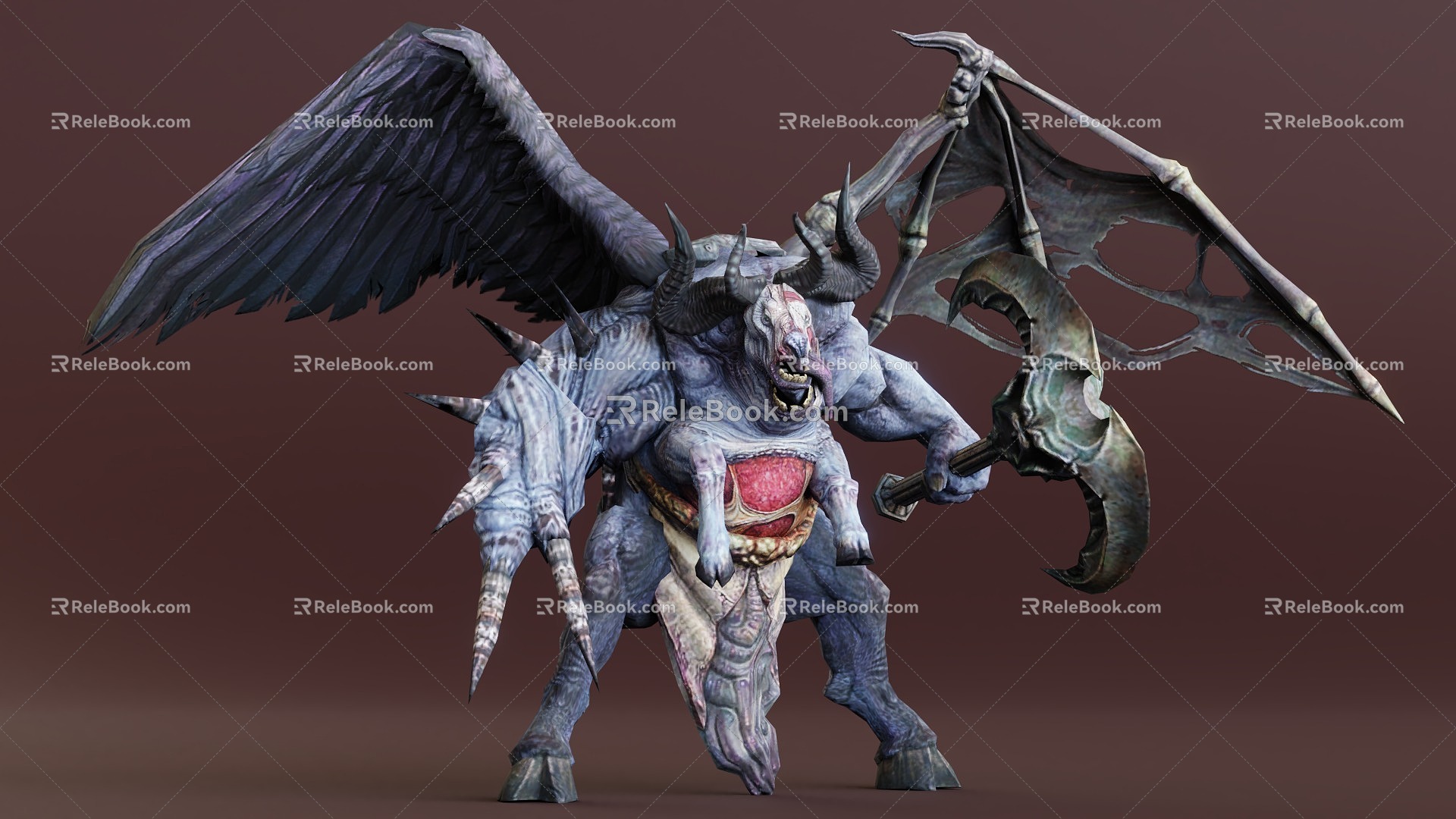 Game Monster Character Fantasy Horror Flying Object Orc Warrior 2 3d model