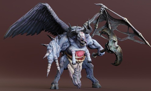 Game Monster Character Fantasy Horror Flying Object Orc Warrior 2 3d model