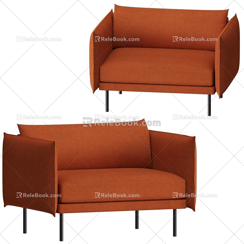 jogvan orange single sofa 18 3d model