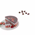 Layered Strawberry Mousse Cake with Mirror Glaze Sliced and Fresh Strawberries Around