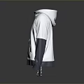 White and Gray Color Block Hoodie with Drawstring Front Pocket Casual Fashion Design