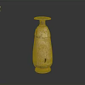 Antique Terracotta Sculpture Vase With Intricate Carved Patterns And Distressed Texture