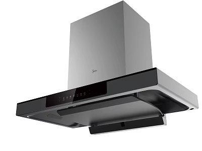 Modern Kitchen Hood Stainless Steel Design With Black Control Panel And Efficient Ventilation 3d model