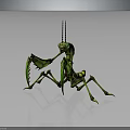 Detailed Green Praying Mantis Figure With Serrated Forelegs And Antennae