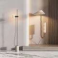 Modern Black And Gold Floor Lamps Elegant Design With Round Shade Curved Pole Metal Base