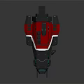 Red And Black Futuristic Spaceship Design With Cosmic Travel Structural Details 3d model