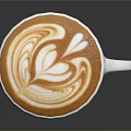 White Coffee Cup With Beautiful Latte Art Design And Smooth Ceramic Surface