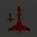 Red Sci Fi Spaceship And Fighter Jet With Futuristic Design And Detailed Features
