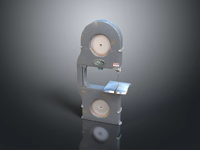 Industrial Metal Mechanical Device With Two Circular Wheels And Platform Base 3d model
