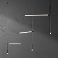 Contemporary Linear Pendant Lights With Sleek Metal Frame And Warm White Glow