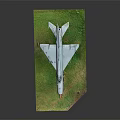 Detailed Airplane Model Displayed On Green Grass Base With Realistic Design Features