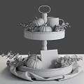 Two Tier Wooden Tray Decorative Set With Pumpkins Coffee Mug Pumpkin Season Card And Foliage
