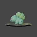 Bulbasaur Pokemon Character With Green Body Red Eyes And Plant Bulb On Circular Platform