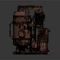 Rusty Industrial Mechanical Equipment With Complex Structure Motor And Base