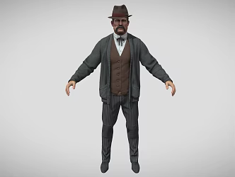 European man middle-aged man Denim gentleman police officer character game character modern figure man western man foreigner 3d model