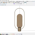 Modern Minimalist Decorative Ornament Set With Brown Columnar Body And Metal Frame Wooden Base