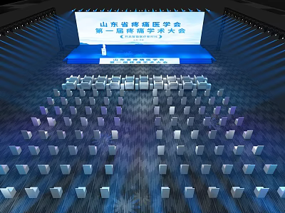 Shandong First Precision Medicine Academic Conference with Stage Seats and Venue Setup 3d model