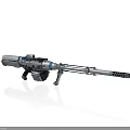 Futuristic Tactical Weapon Featuring Long Barrel Metallic Design Advanced Grip And Sleek Structure