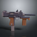 Futuristic Sci Fi Pistol Weapon With Gray Brown Grip Barrel And Body Design