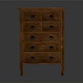 Wooden Chest of Drawers with Multiple Drawers and Metal Handles in Classic Design
