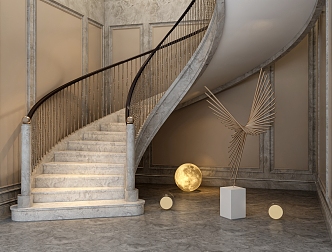 French Stairs 3d model