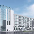 modern office building multi-storey office building 3d model