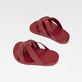 Stylish Red Sandals With Crisscross Straps And Flat Sole Design