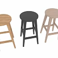 Light Wood And Black Wooden Bar Stool With Modern Simple Design