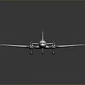 Vintage Military Transport Aircraft With Twin Propellers White Fuselage Red Tipped Tail And Green Landing Gear