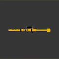 3D Model Yellow Sniper Rifle with Long Barrel Scope and Tripod 3d model