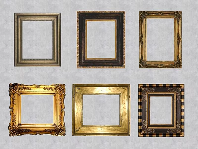 Various Decorative Wall Frames With Ornate Vintage And Simple Modern Designs 3d model