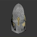 Shiny Medieval Winged Helmet Armor with Silver Gold Decorative Design and Smooth Finish