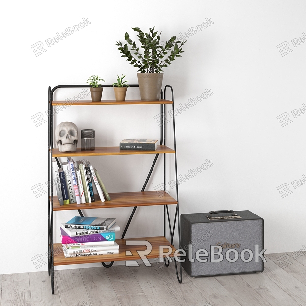 Industrial LOFT Storage Rack Iron Decorative Rack Ornaments Plant model