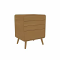 Modern Wooden Bedside Table With Functional Drawers And Slim Legs Design