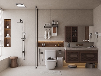 -Ji Feng Toilet Shower Room Toilet Bathroom Cabinet 3d model