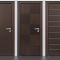 Dark Brown Wooden Flush Doors With Various Panel Designs For Interior Use 3d model