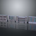 Gray Architectural Building Components With Modular Panel Grille Windows And Linear Details