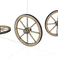 Vintage Bicycle Wheels With Spoked Design And Classic Wooden Rims