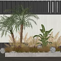 Stylish Shrubs in Modern Landscape Design With Ornamental Plants and Decorative Lights