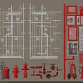 Comprehensive Fire Safety Equipment Collection Featuring Hydrants Extinguishers Pipes and Cabinets