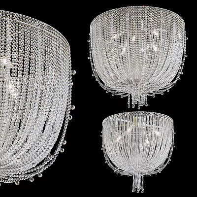 Elegant Luxurious Crystal Chandelier With Hanging Crystals And Decorative Design 3d model