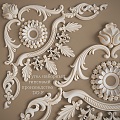 European-style carved plaster wall decoration 3d model