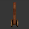 Wooden Duck Push Toy With Round Wheels For Children Play