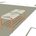 Minimalist Wooden Stool With Woven Seat And Light Colored Frame Design