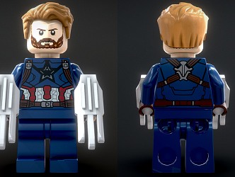 Toy Handset Lego Doll Captain America 3d model