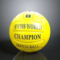 Yellow Swiss World Champion Match Ball With Text And Logo Design
