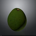 Ripe Green Avocado With Brown Specks And Smooth Surface On Gray Background