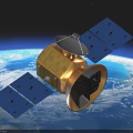 Advanced Satellite Orbiting Earth With Solar Panels And Communication Antenna 3d model